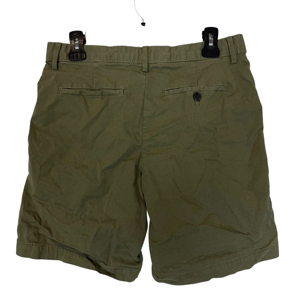 Banana Republic Shorts Mens 29 Green Flat Front 9 Inseam Chino‎ Stretch Casual